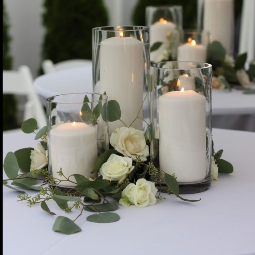 TWO 6”Glass Cylinder Vases -Home, Office, Weddings - Picture 5 of 11